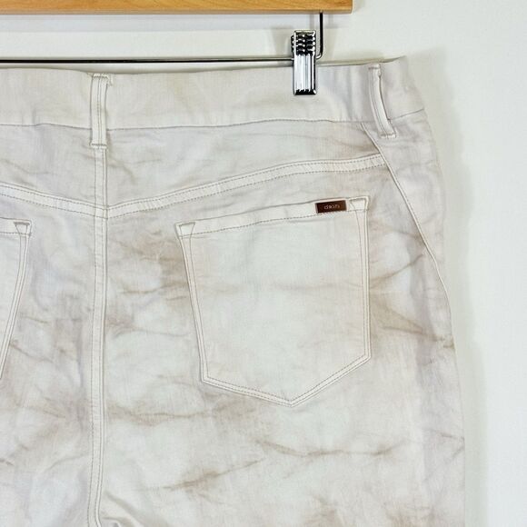 Chico's So Slimming‎ Tan Beige Tie Dye Washed Jeans Pants Women's Sz 2.5 XL 14 - Picture 4 of 7